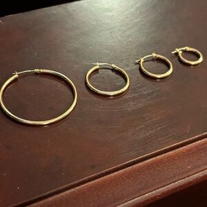 14K YG Gold Hoops, One Pair (NFS, EXTREMELY RARE TRADE)